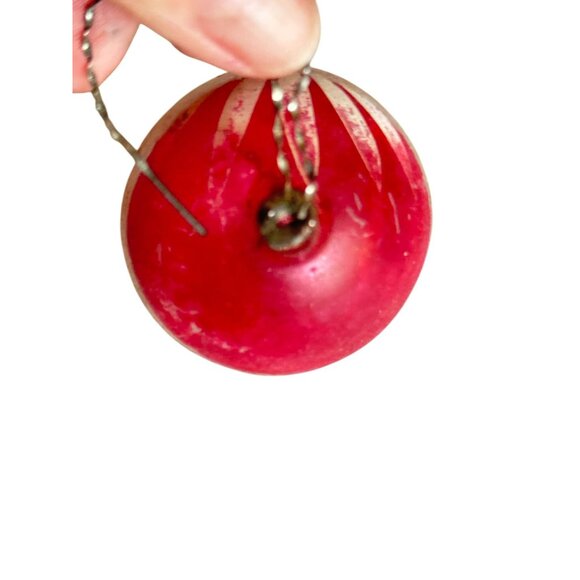 3 Antique Pink Glass Christmas Ornaments With Embossed & Etched Designs Rustic - Picture 10 of 16